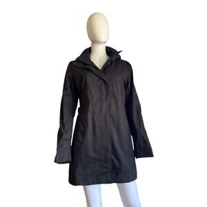 The North Face Black Hooded Trench Style Zip Up Longer Length Jacket M